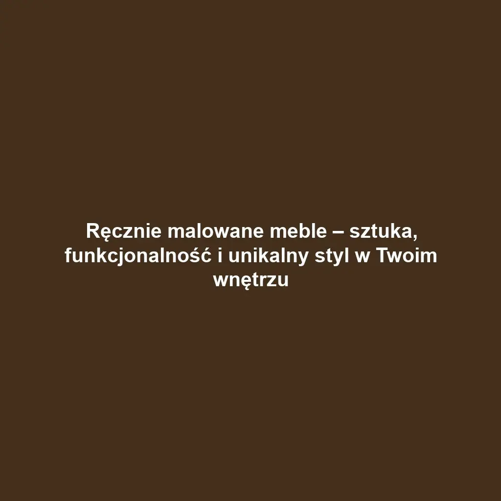Ręcznie malowane meble – sztuka, funkcjonalność i unikalny styl w Twoim wnętrzu