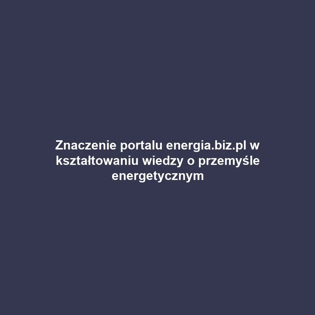 Znaczenie portalu energia.biz.pl w kształtowaniu wiedzy o przemyśle energetycznym