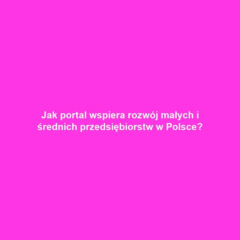 Jak portal wspiera rozwój małych i średnich przedsiębiorstw w Polsce?