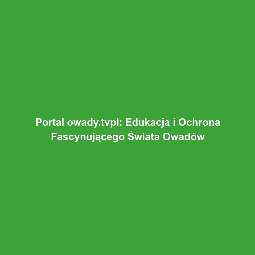 Portal owady.tvpl: Edukacja i Ochrona Fascynującego Świata Owadów