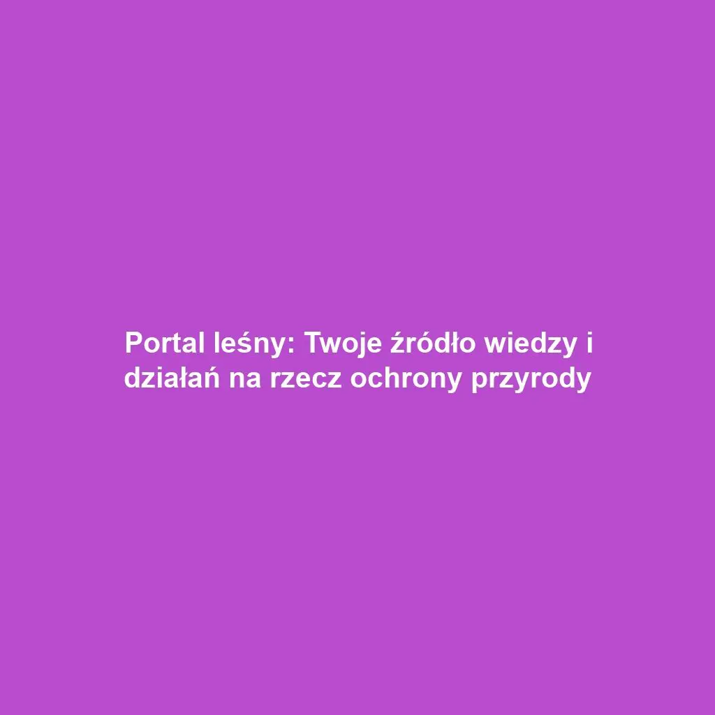 Portal leśny: Twoje źródło wiedzy i działań na rzecz ochrony przyrody
