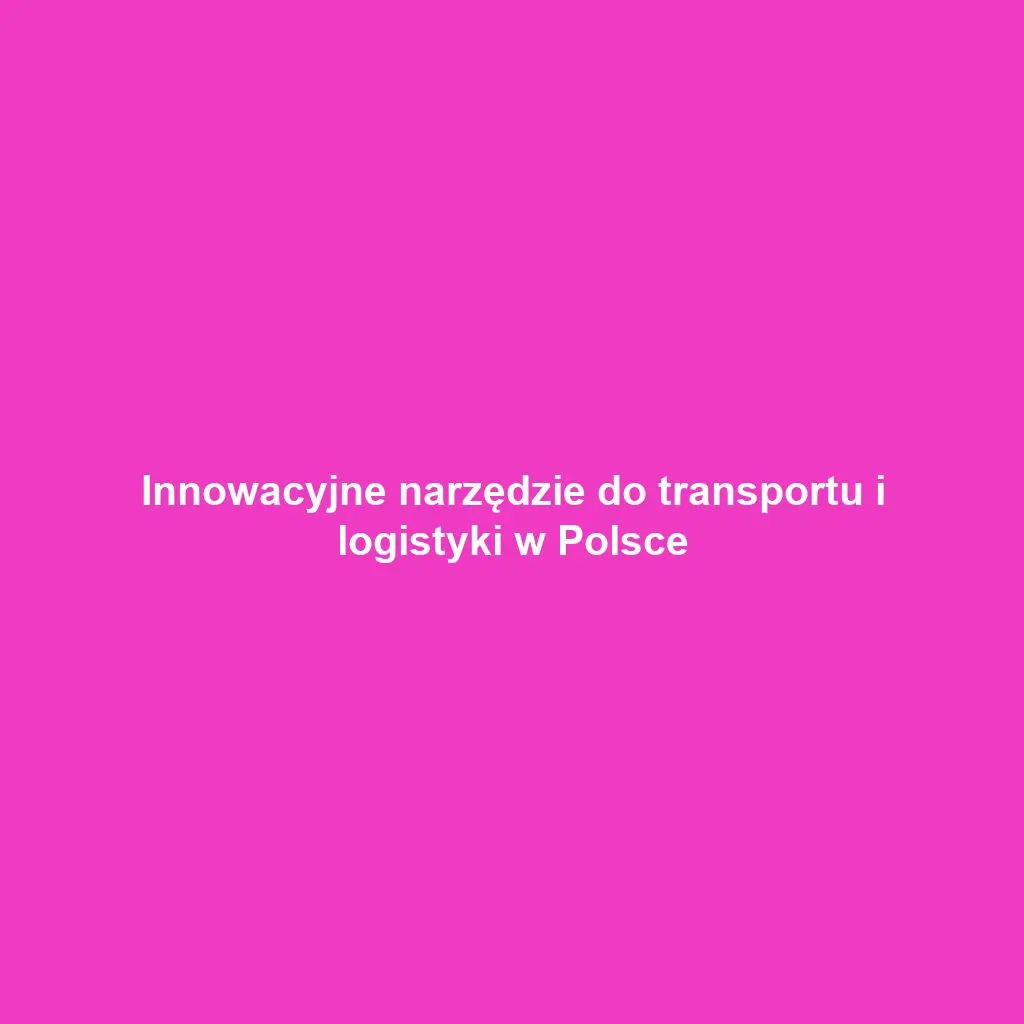 Innowacyjne narzędzie do transportu i logistyki w Polsce